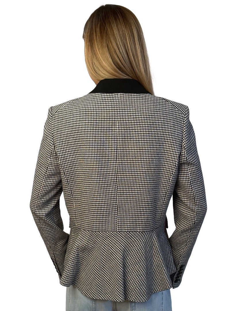 Veronica Beard Black / White Airlie Dickey Houndstooth Jacket. Size: 12