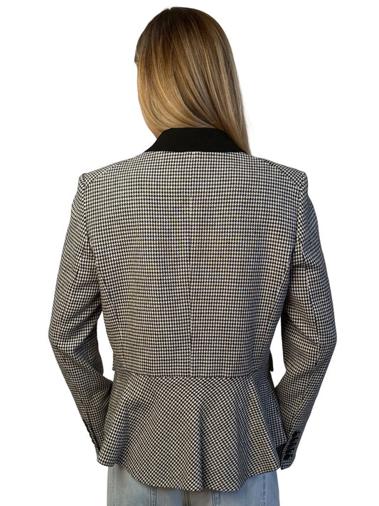 Veronica Beard Black / White Airlie Dickey Houndstooth Jacket. Size: 12