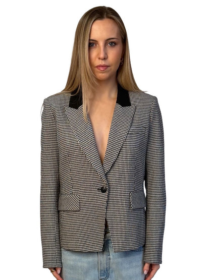 Veronica Beard Black / White Airlie Dickey Houndstooth Jacket. Size: 12