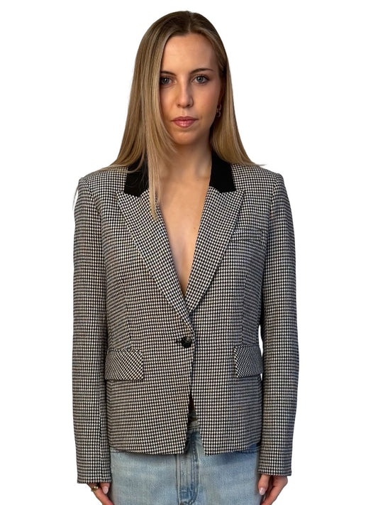 Veronica Beard Black / White Airlie Dickey Houndstooth Jacket. Size: 12