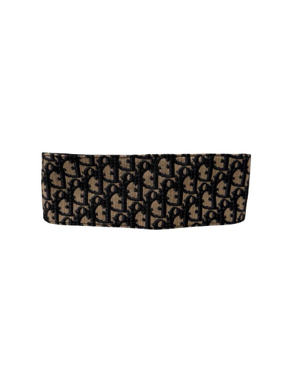 Dior Navy/Beige 'Oblique' Monogram Cummerbund. Size: 6