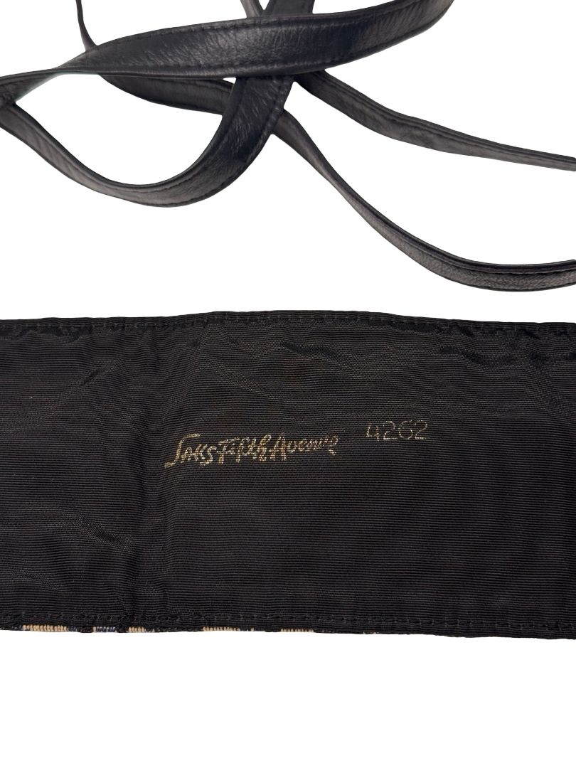 Dior Navy/Beige 'Oblique' Monogram Cummerbund. Size: 6
