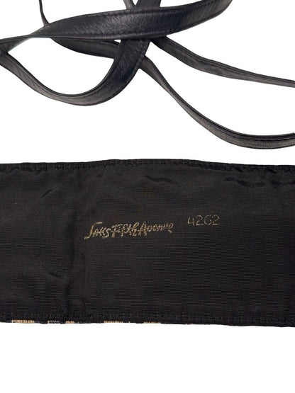 Dior Navy/Beige 'Oblique' Monogram Cummerbund. Size: 6