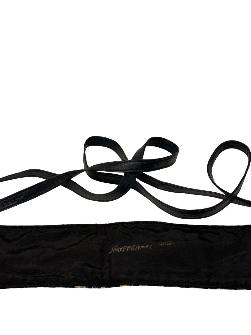 Dior Navy/Beige 'Oblique' Monogram Cummerbund. Size: 6
