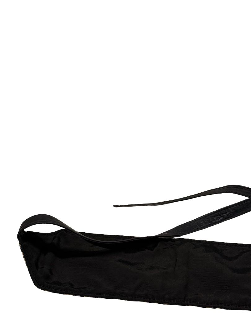 Dior Navy/Beige 'Oblique' Monogram Cummerbund. Size: 6