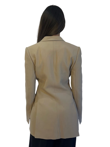Fendi Neutral Belted Blazer. Size: 38