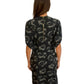 Marni Black White Knee Length Round Neck Sunflower Dress. Size: 42