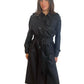 Massimo Dutti Black Ankle Length Trench Coat. Size: L
