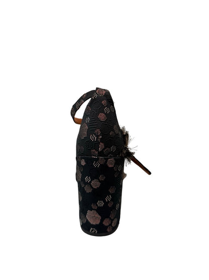 Dries Van Noten Black Hexagon Embroidered Block Heel. Size: 39.5