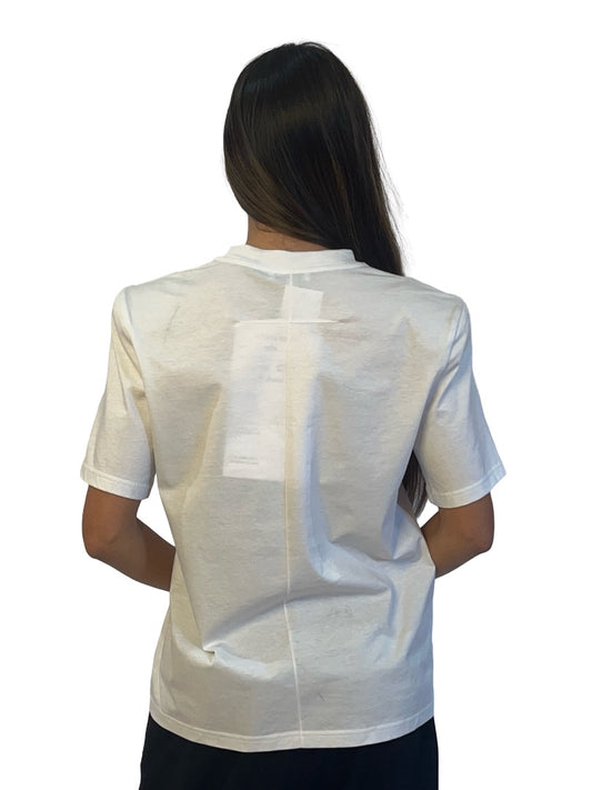 Scanlan Theodore White Shoulder Pad Cotton Tee. Size: S