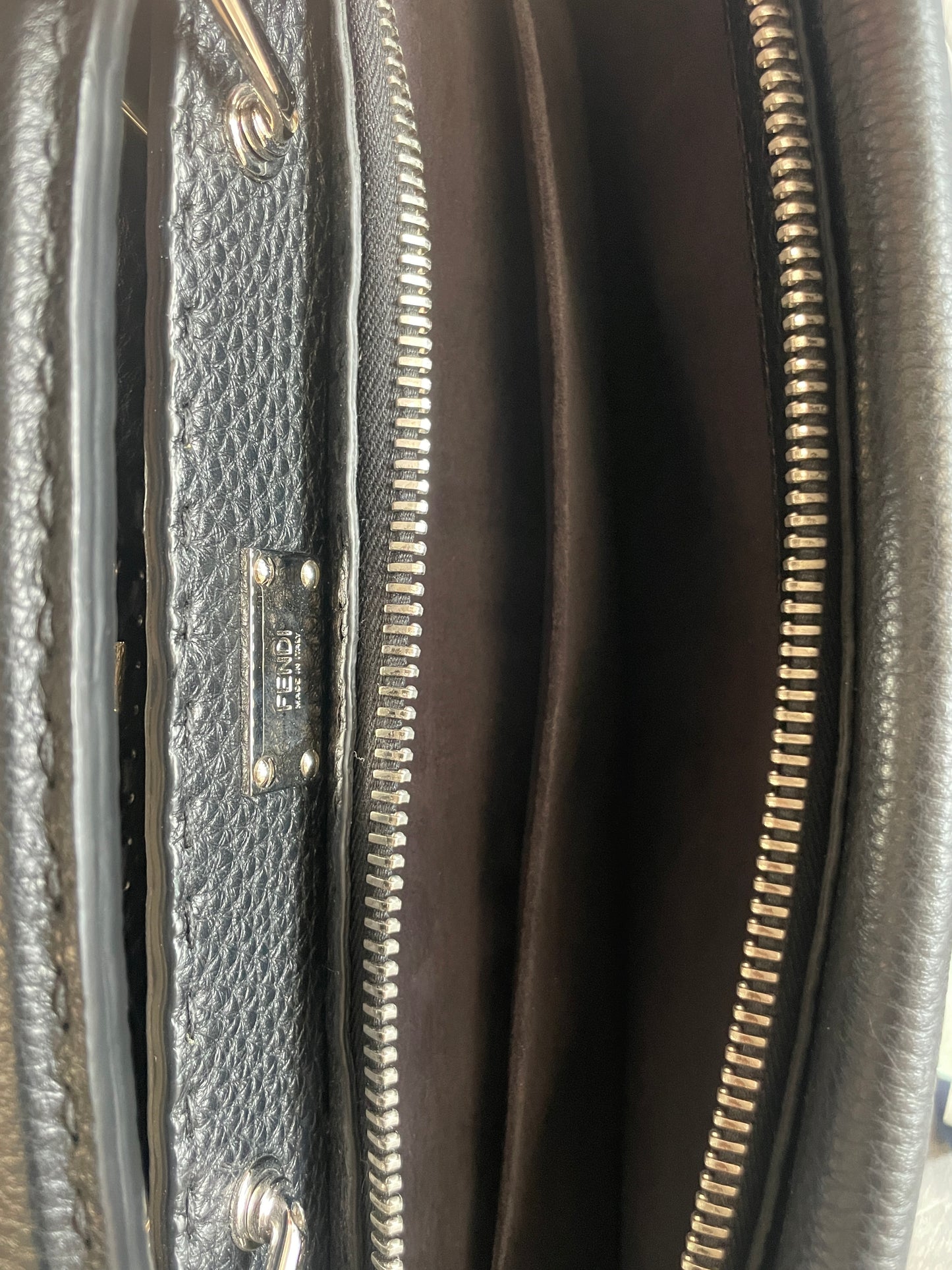Fendi Black Leather Peakaboo Iconic Fit Bag