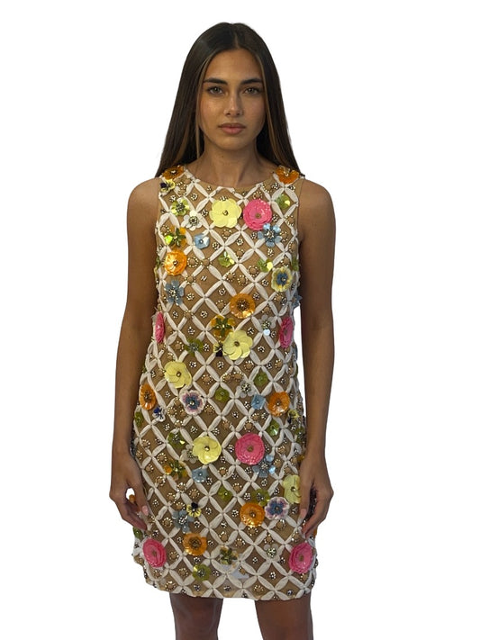 Paul and Joe Multicolour Floral Embellished 'Zacharie' Dress. Size: 36