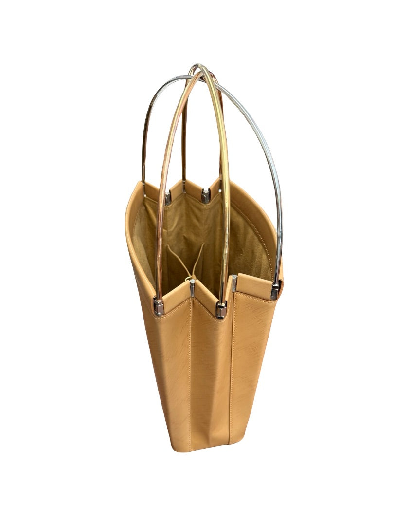Cartier Camel Leather 'Trinity' Three Tone Handle Handbag.