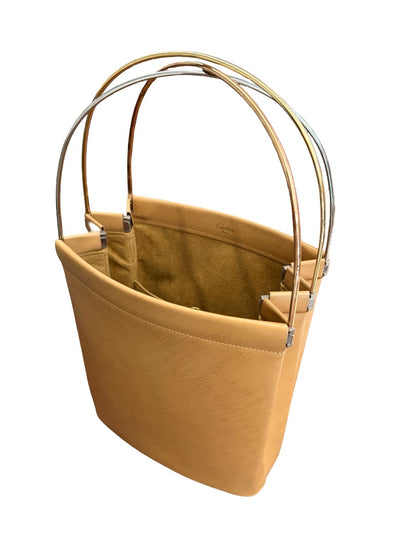 Cartier Camel Leather 'Trinity' Three Tone Handle Handbag.