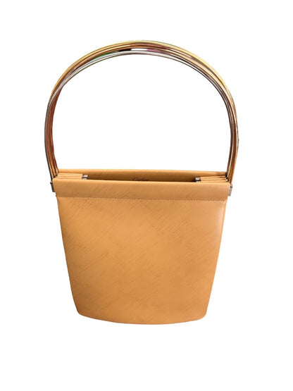 Cartier Camel Leather 'Trinity' Three Tone Handle Handbag.