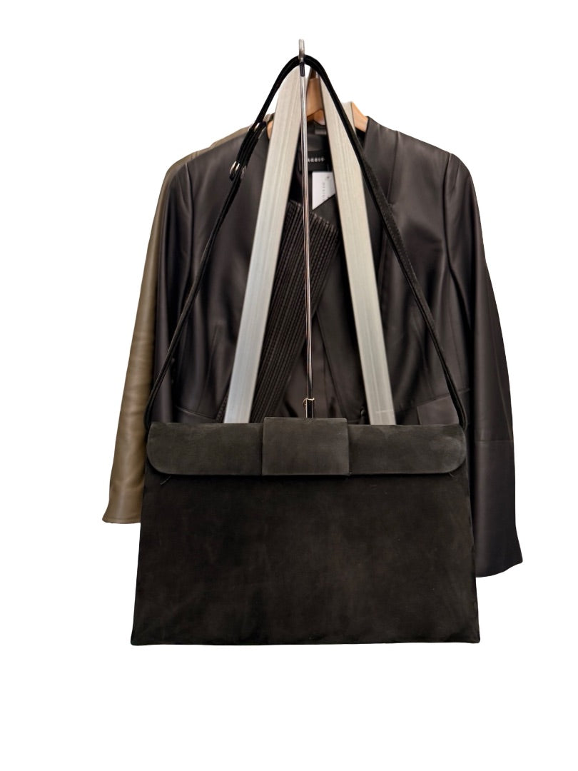 Giorgio Armani Black Suede Embellished Handbag.