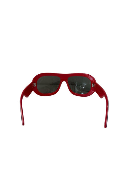 Moncler Blue / Red Ski Aviator Sunglasses.