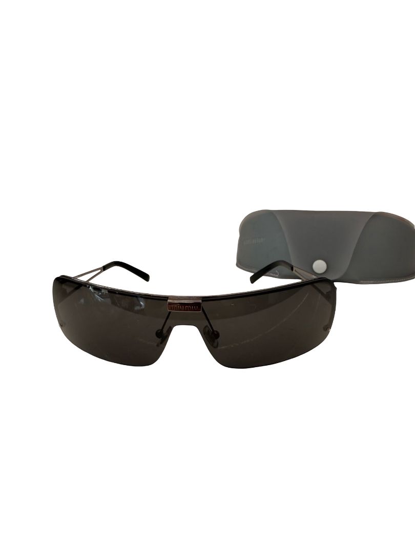 Miu Miu Black Shield Frame Glasses.