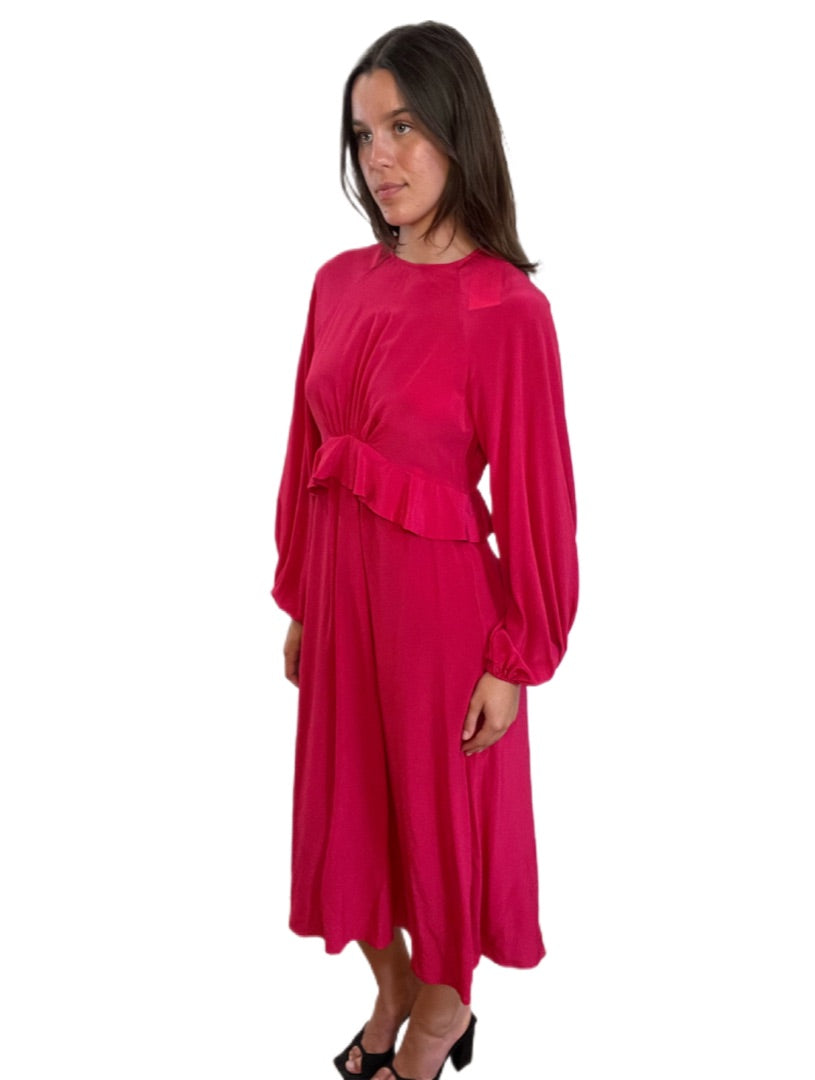 Zimmermann Fuchsia Pink Maxi Long Sleeve Dress. Size: 2