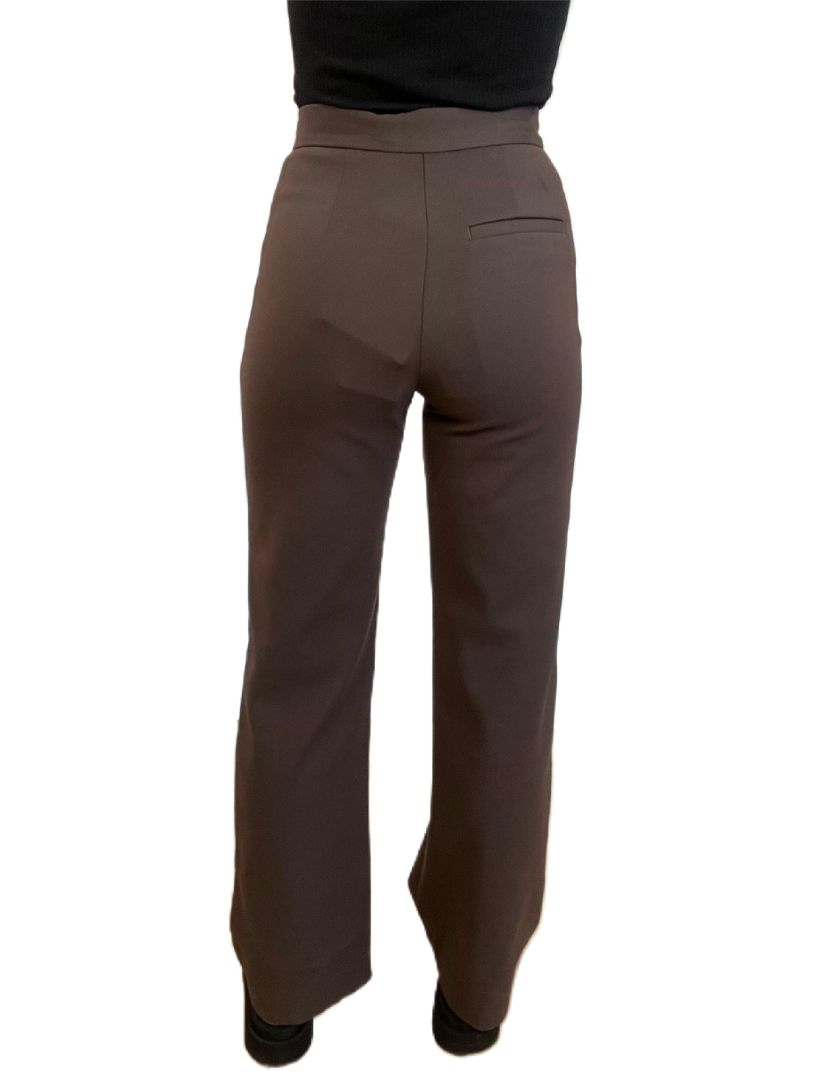 Sir The Label Chocolate Brown Straight Leg Pants. Size: 0