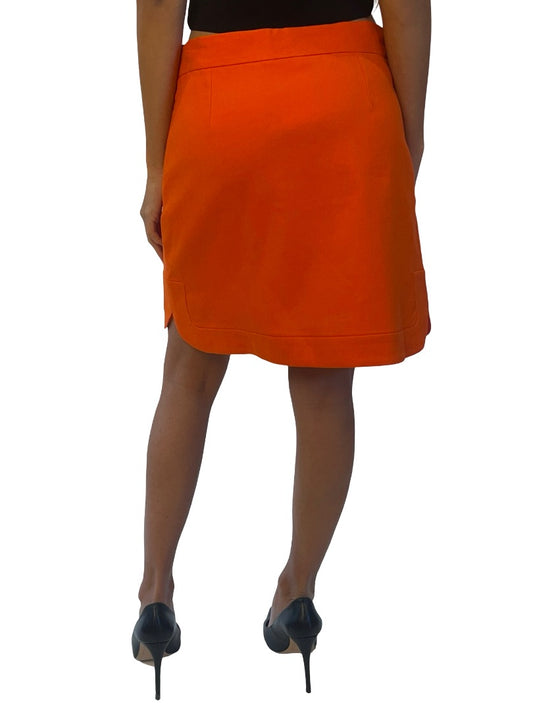 Sandro 'Paris Barcelone' Orange Mini High Waisted Linen Skirt. Size: 38