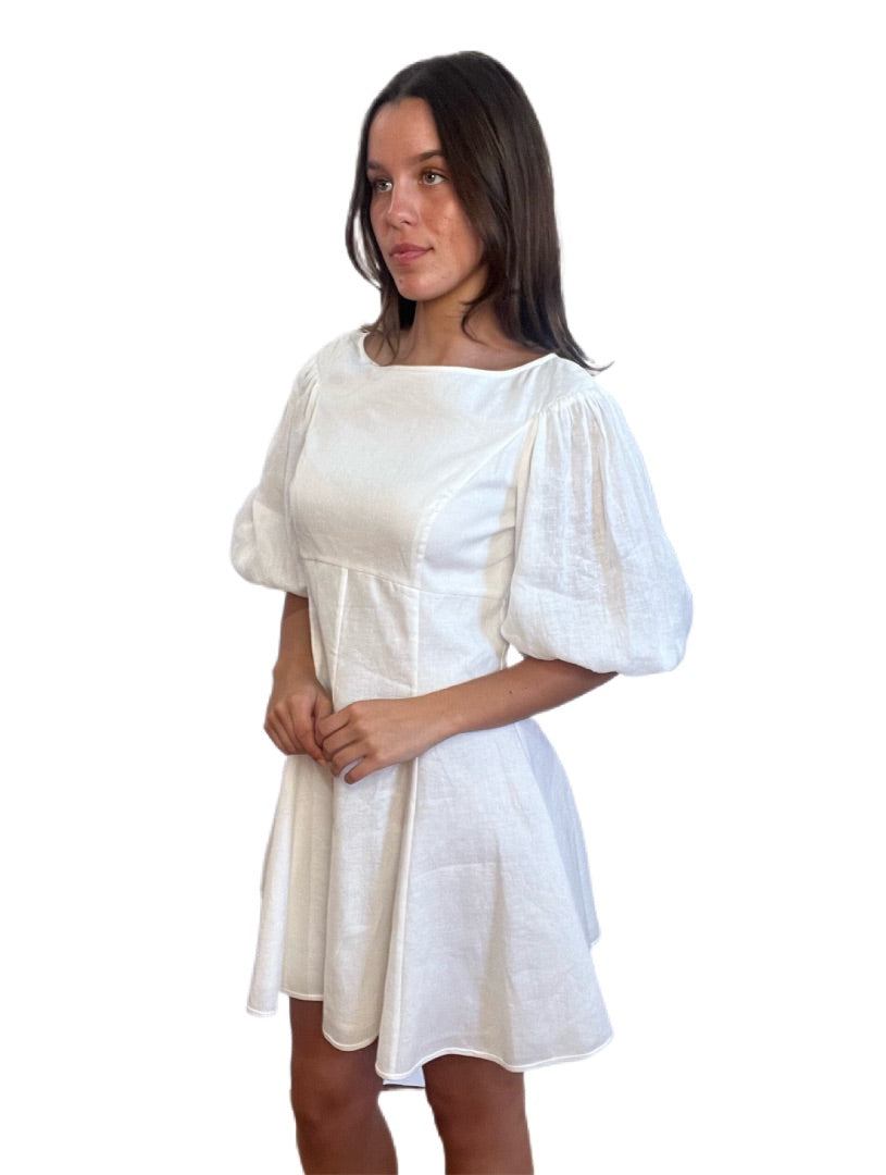 Zimmermann White Empire Mini Dress. Size: 1