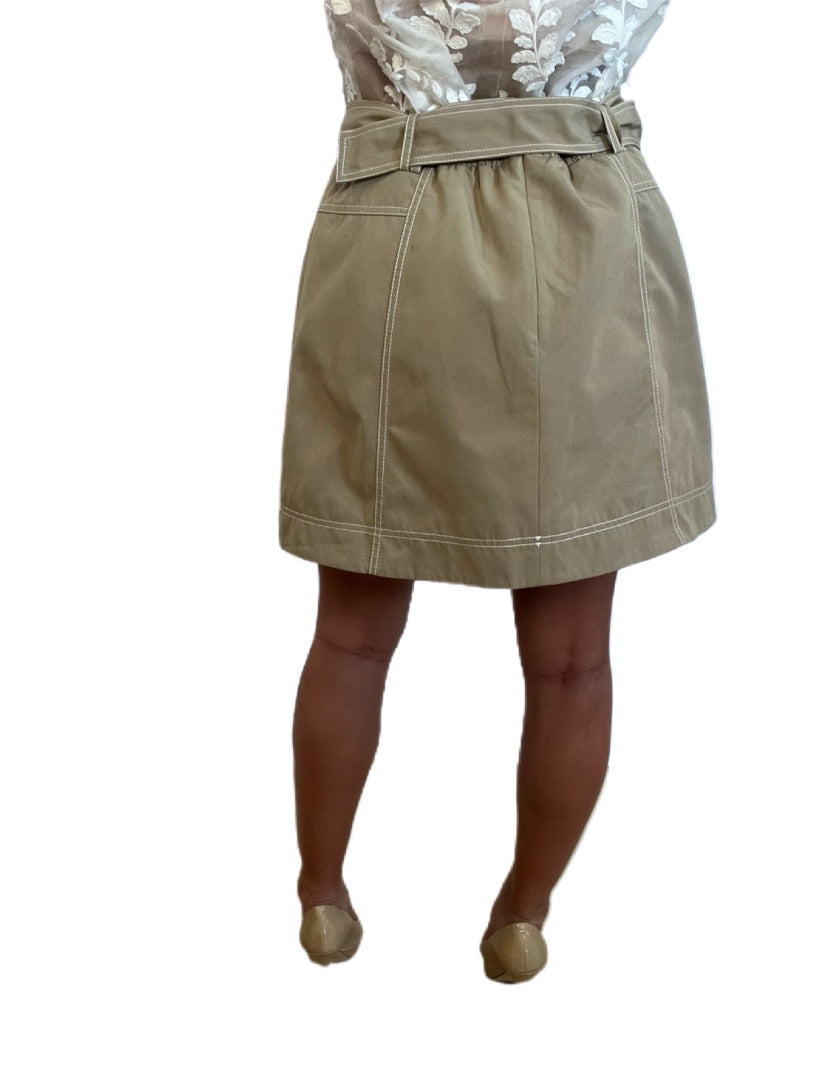 Aje Khaki Belted Cargo Skirt. Size: 14