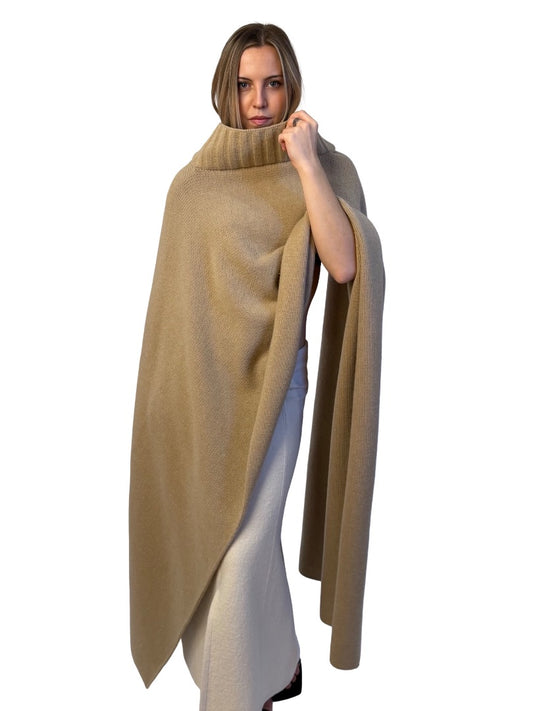 Joseph Brown Boiled Wool Snood Scarf. Size: O/S