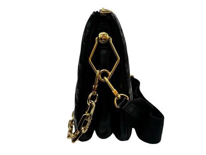 Louis Vuitton Black 'Coussin PM M21260' Crossbody Bag W Gold Shoulder Chain.