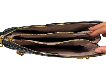 Louis Vuitton Black 'Coussin PM M21260' Crossbody Bag W Gold Shoulder Chain.