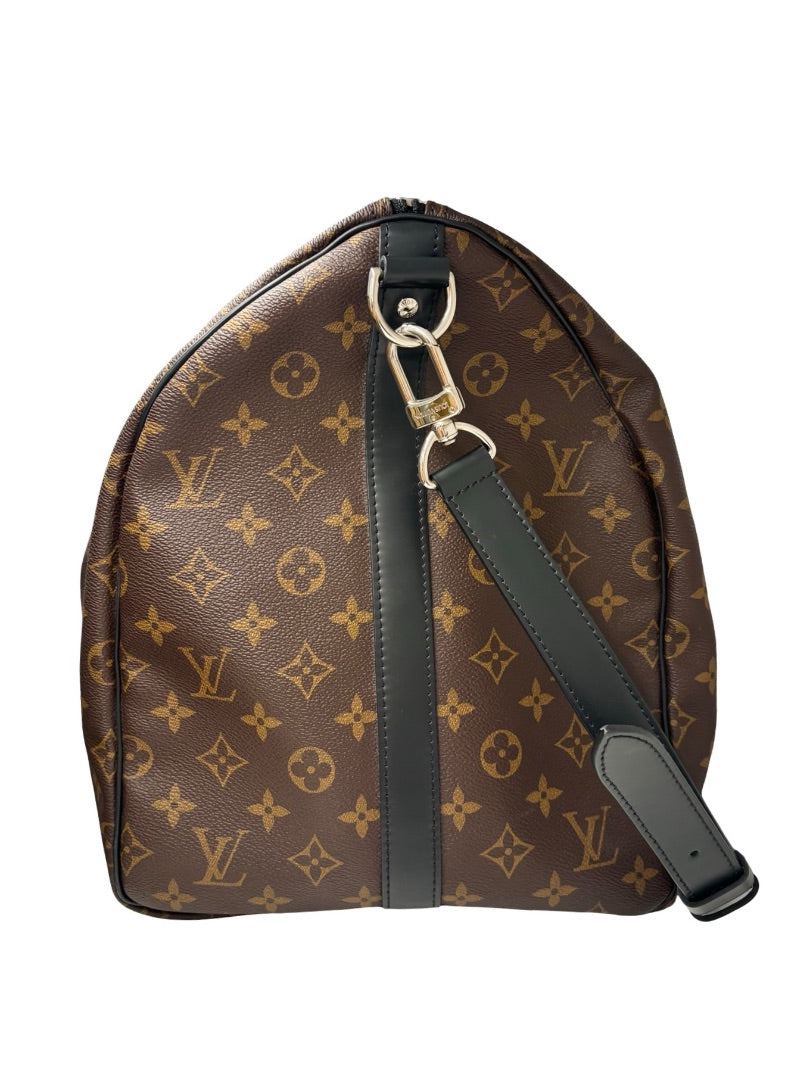 Louis Vuitton 'Monogram Macassar Keepall Bandoulière 55' Duffle Bag.