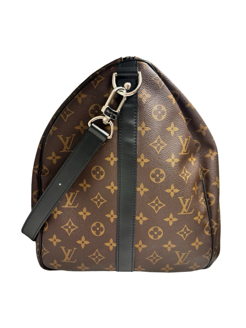 Louis Vuitton 'Monogram Macassar Keepall Bandoulière 55' Duffle Bag.