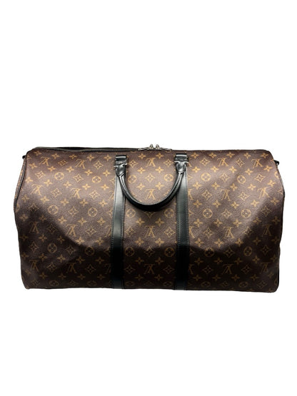 Louis Vuitton 'Monogram Macassar Keepall Bandoulière 55' Duffle Bag.