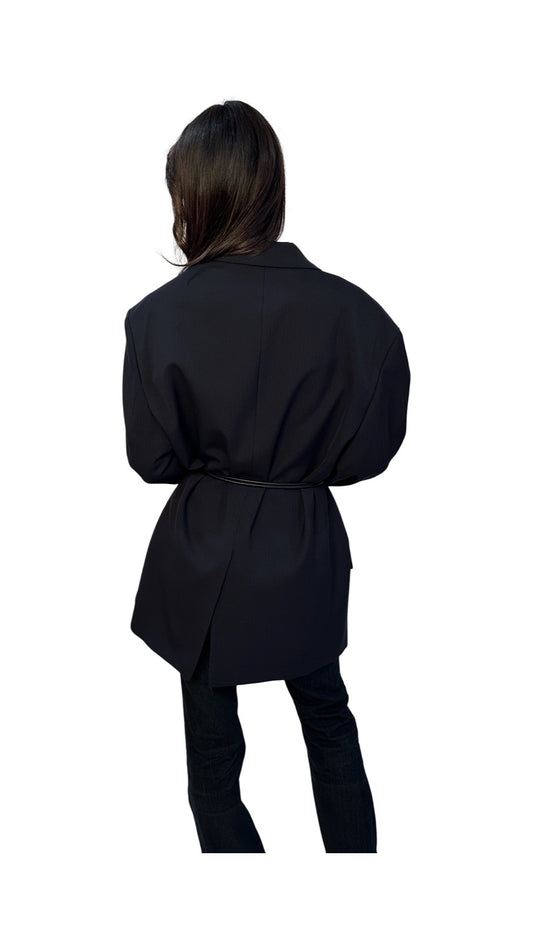Acne Studios Navy Wool Blend Blazer. Size: 48