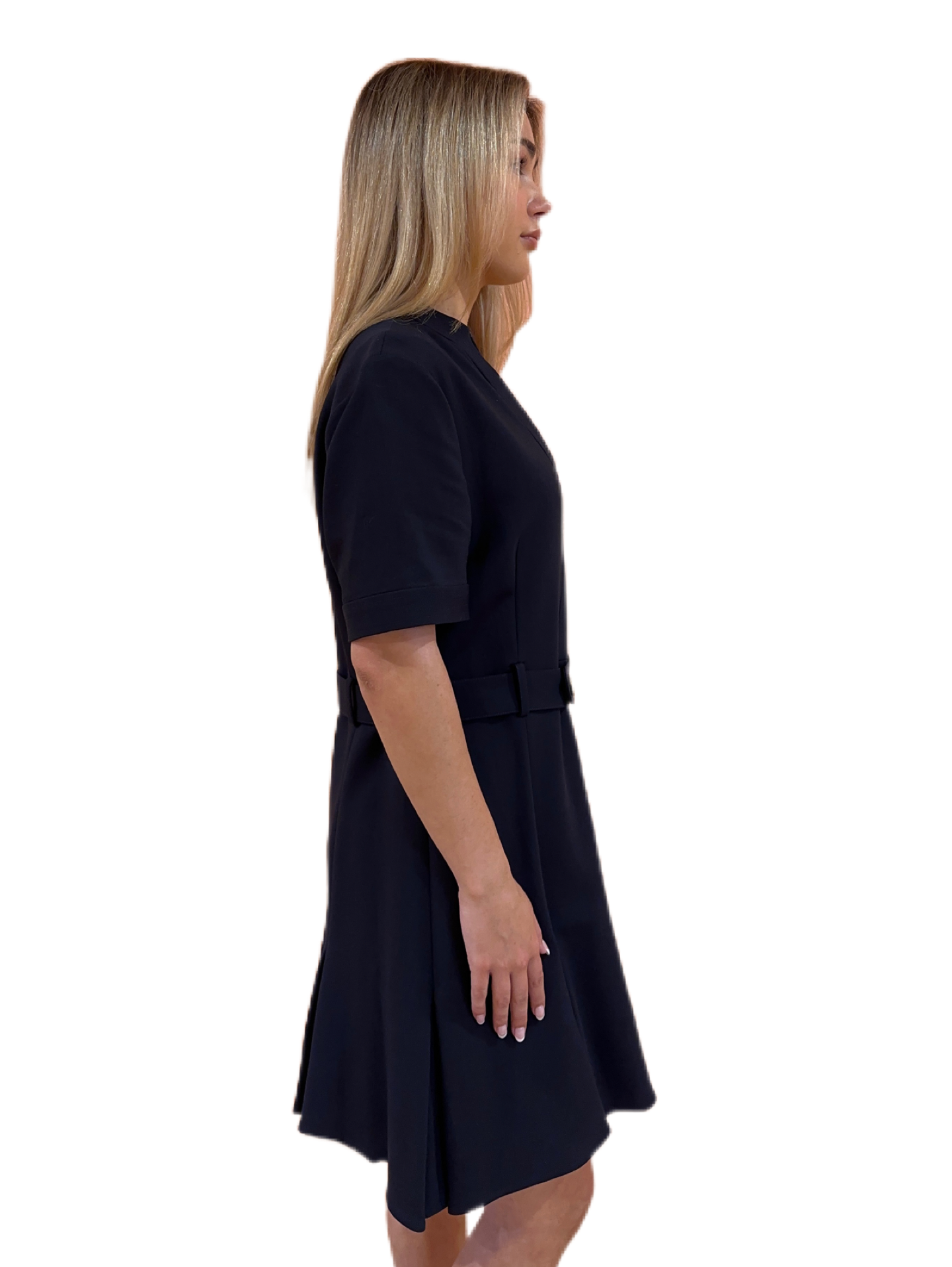 Scanlan Theodore Black Short-Sleeve Dress. Size: 12