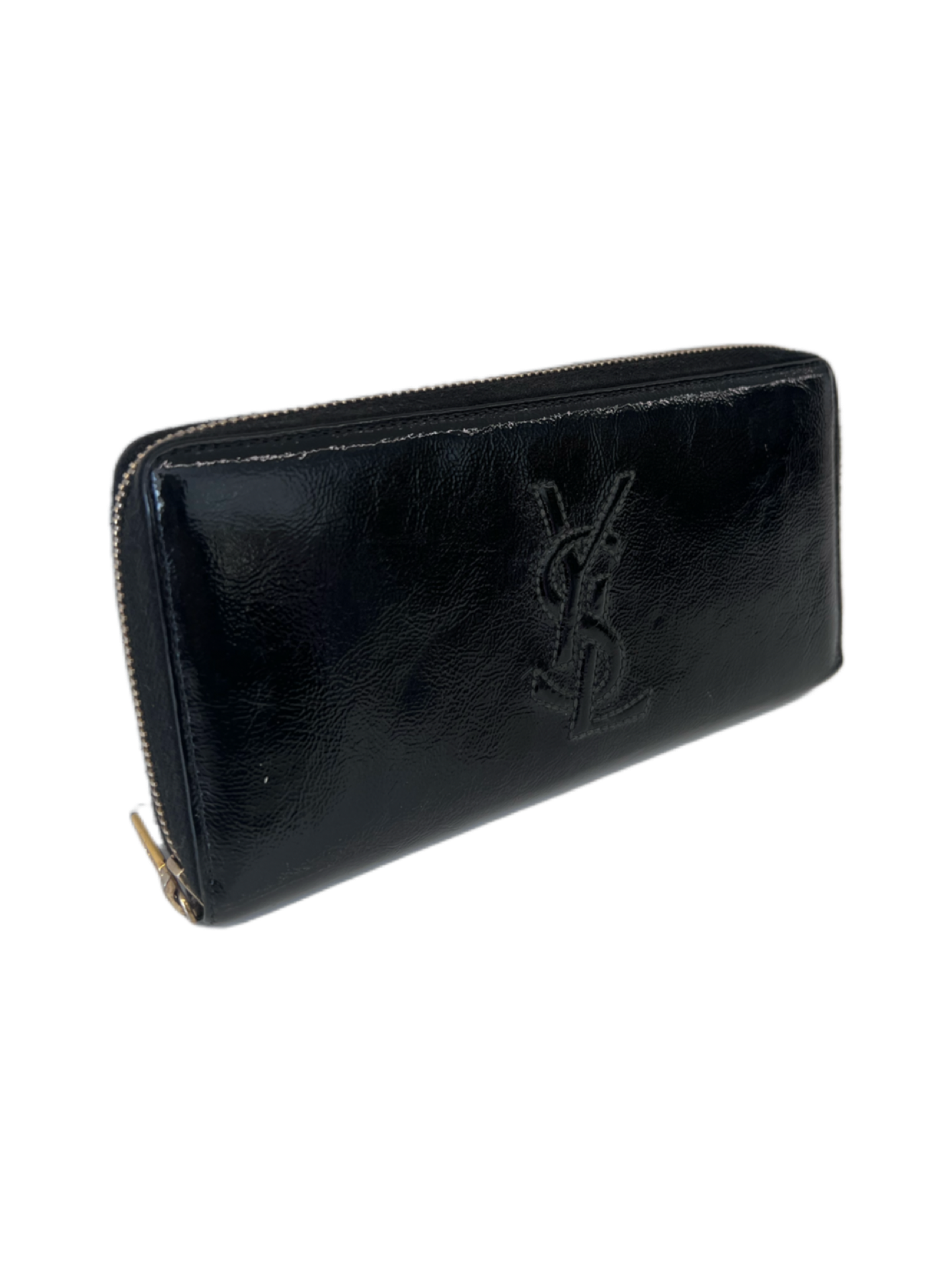 Yves Saint Laurent Black Patent Wallet.