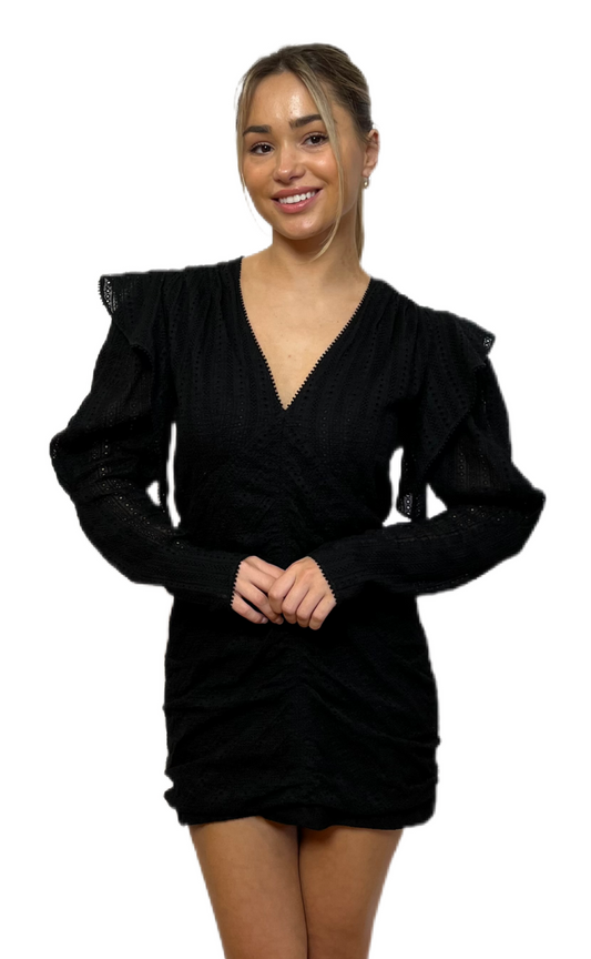 Isabel Marant Black Long Sleeve Dress. Size: 40