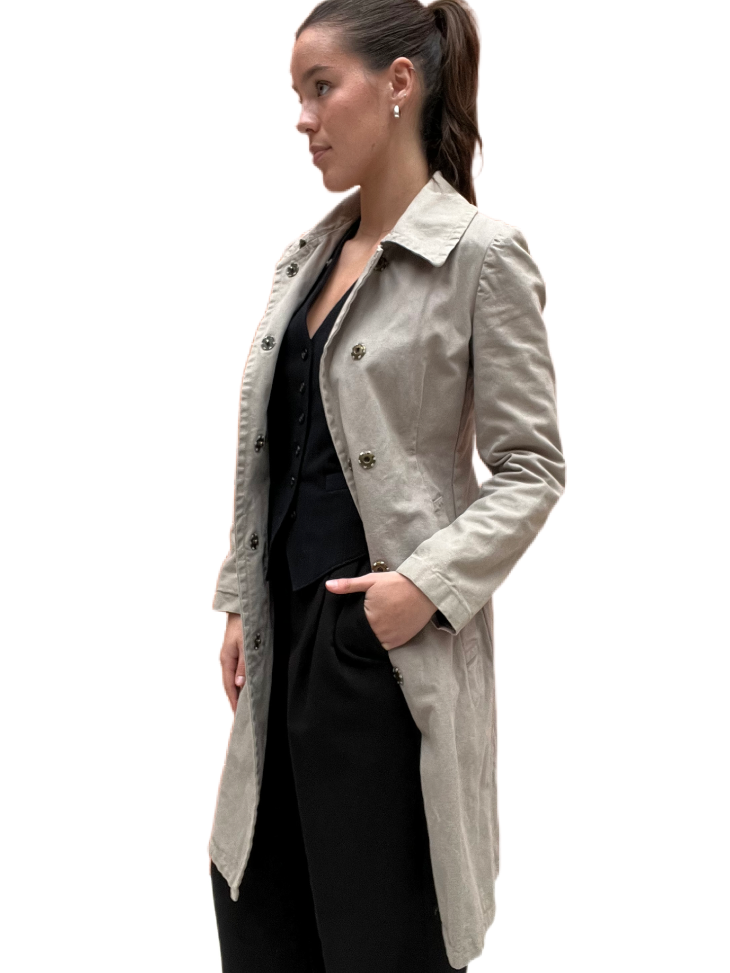 Miu Miu Taupe Coat. Size: 40