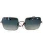 Ray-Ban Square Silver-Framed Sunglasses with Blue-Gradient Lenses