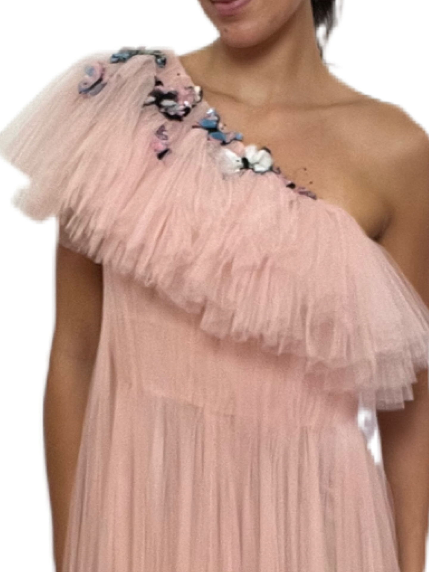 Valentino Light Pink Tulle Dress with Butterfly Details. Size: 40