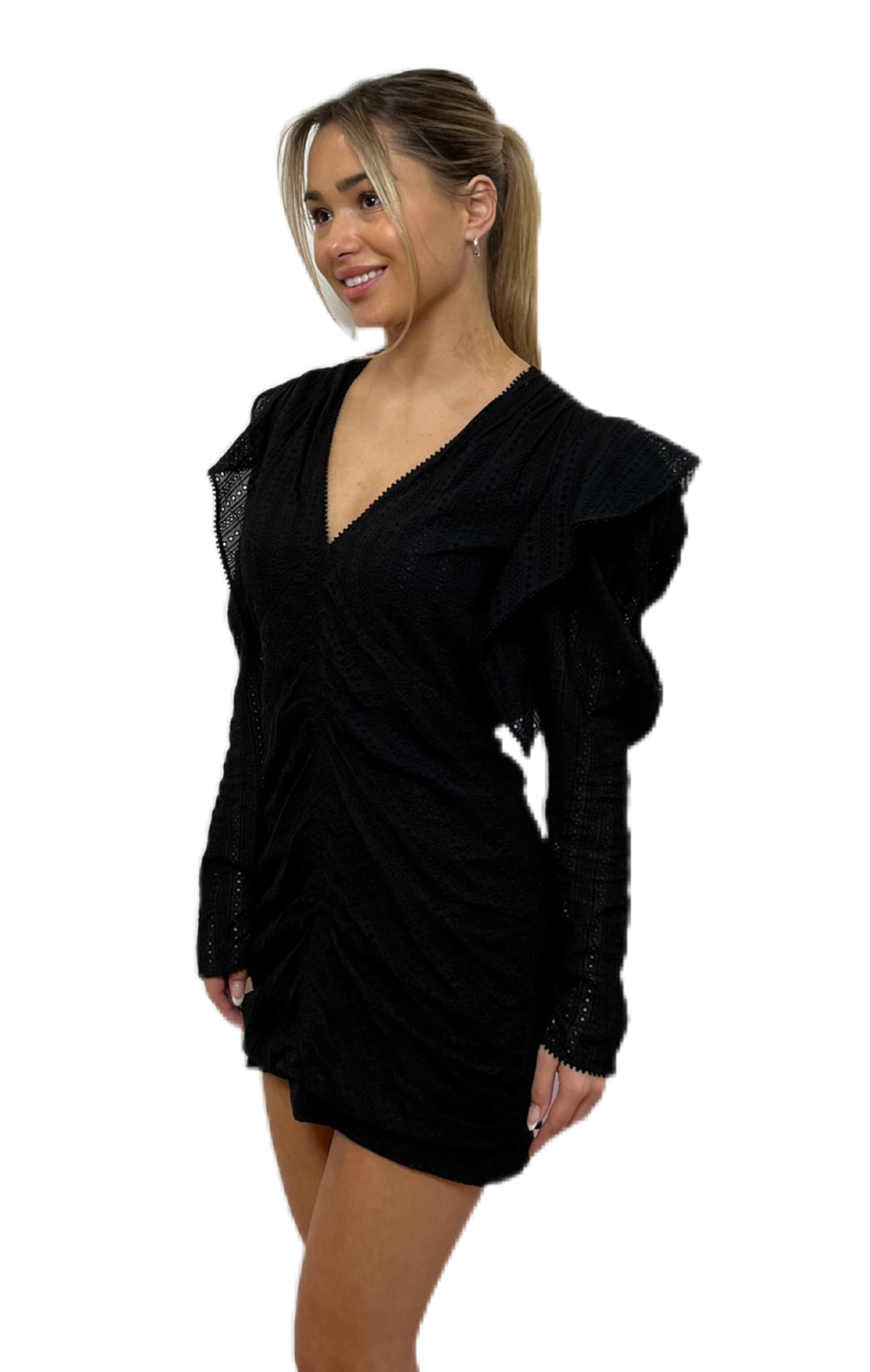 Isabel Marant Black Long Sleeve Dress. Size: 40