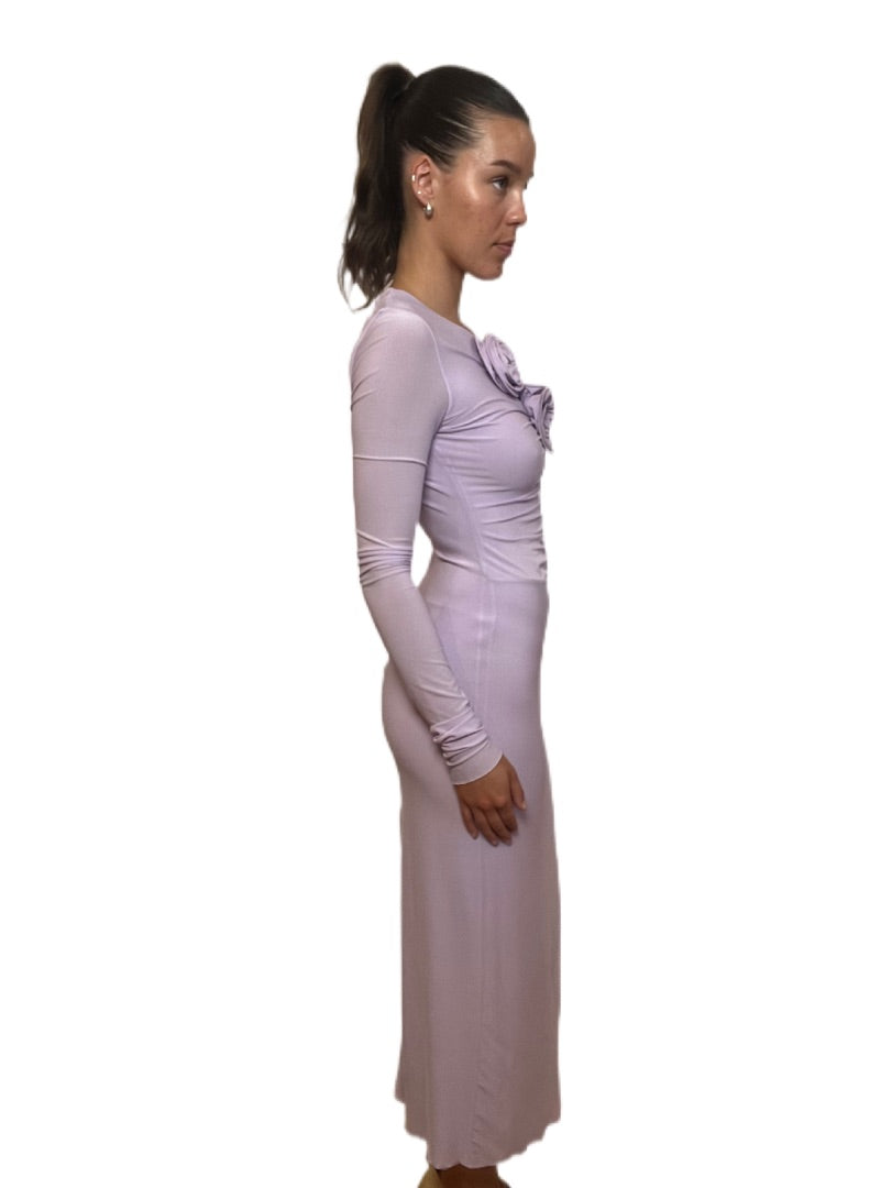 Magda Butrym Purple Flower-Detail Midi Dress. Size: 36