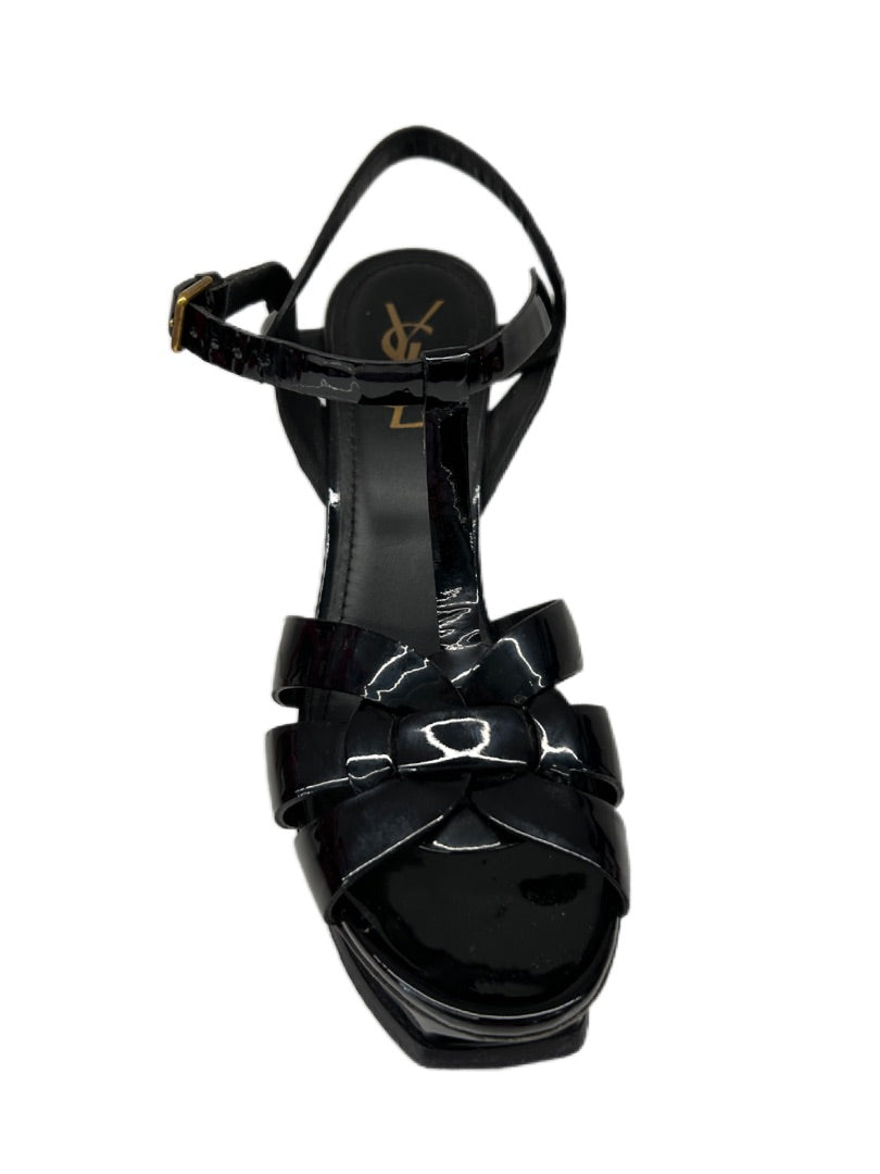 YSL Black Patent Tribute Heels. Size: 39.5