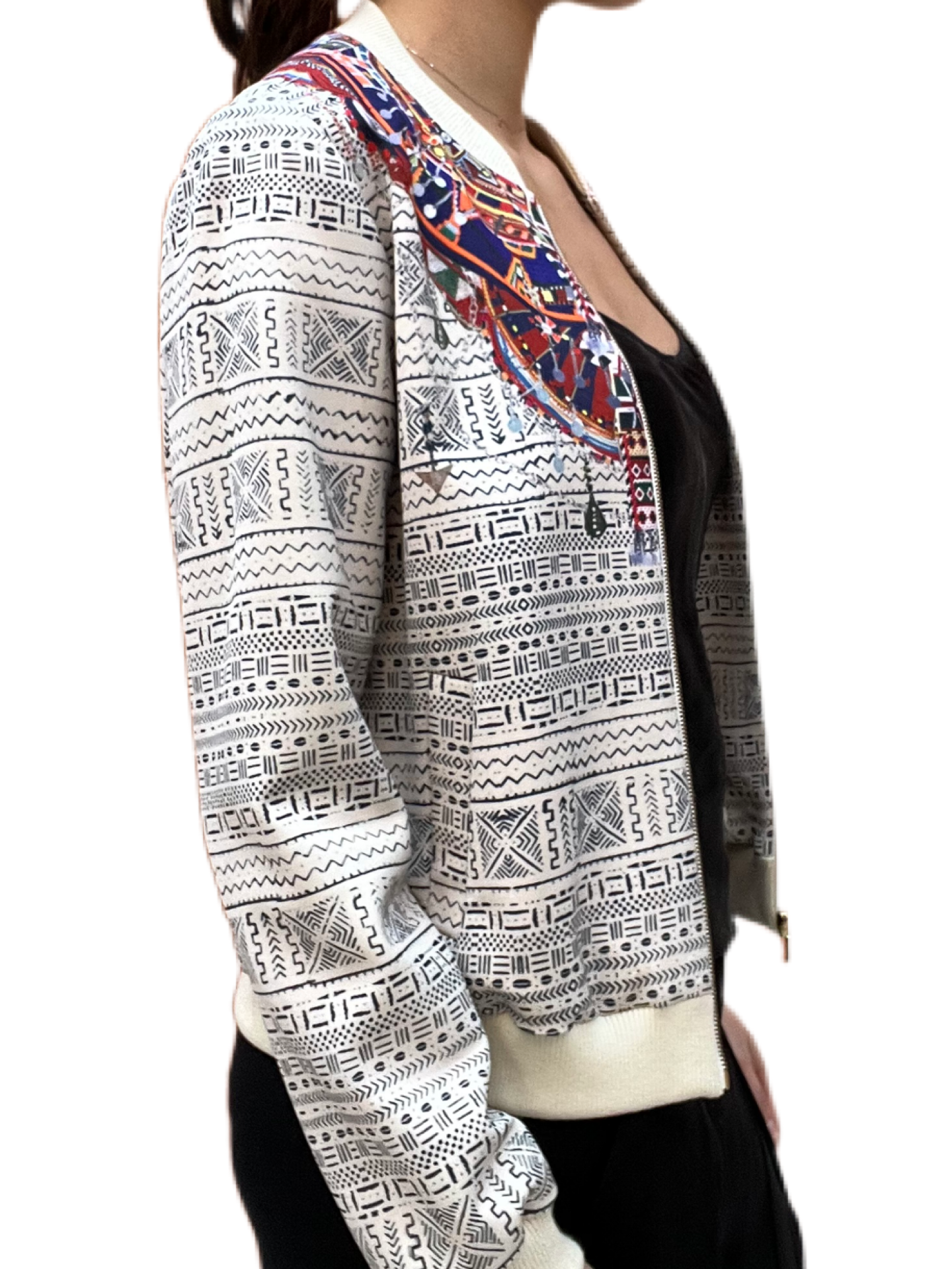 Camilla White Aztec Print Jacket. Size 12.