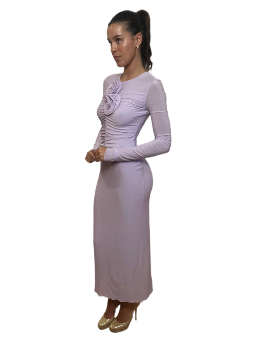 Magda Butrym Purple Flower-Detail Midi Dress. Size: 36