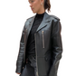 Lanvin Black Leather Bomber Jacket. Size: 54