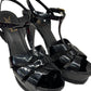 YSL Black Patent Tribute Heels. Size: 39.5