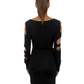 Preen Black Cutout Long Sleeve Dress. Size: S