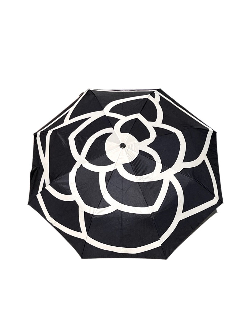 Chanel Black w/ White Camellia Umbrella Accessories. Size: Large