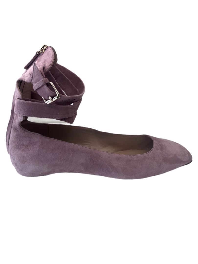 Valentino Pale Pink Flats with Straps, Buckle & Zip. Size: 40